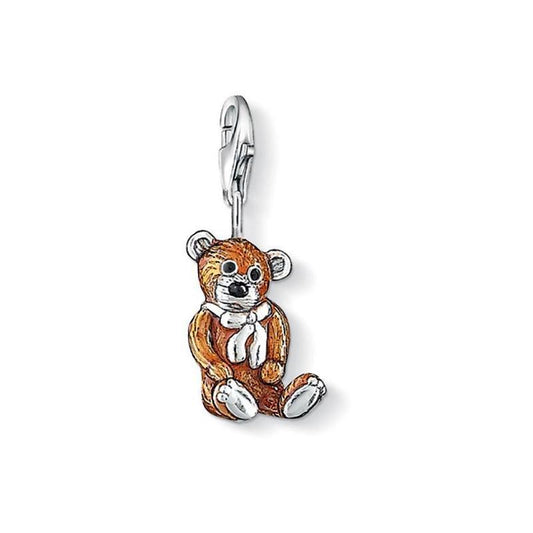 Thomas Sabo Silver Brown Enamel Teddy Bear Charm