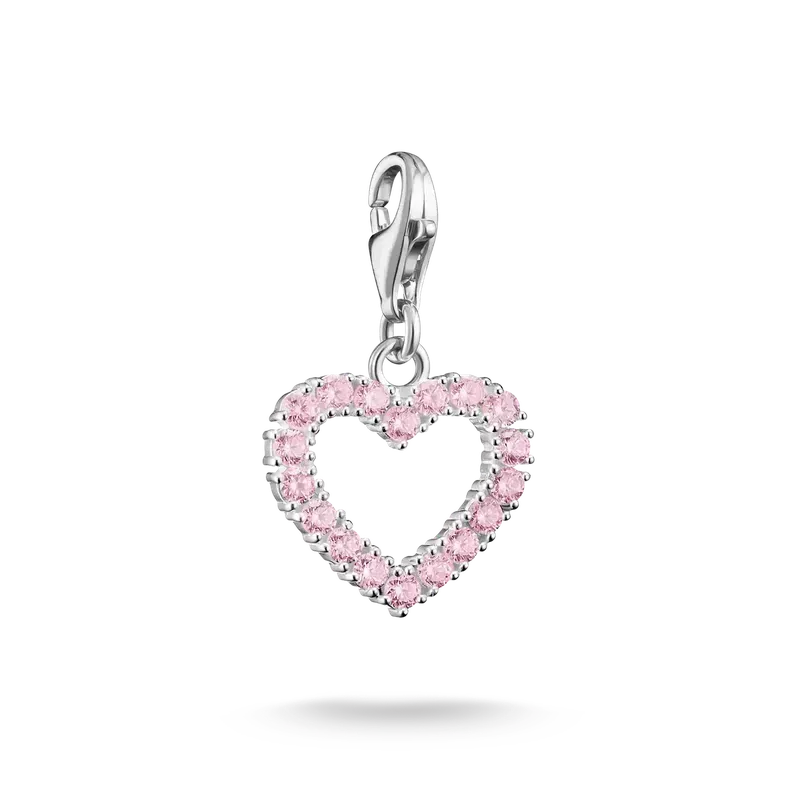 Thomas Sabo Silver Charm Pendant Pink Heart Original