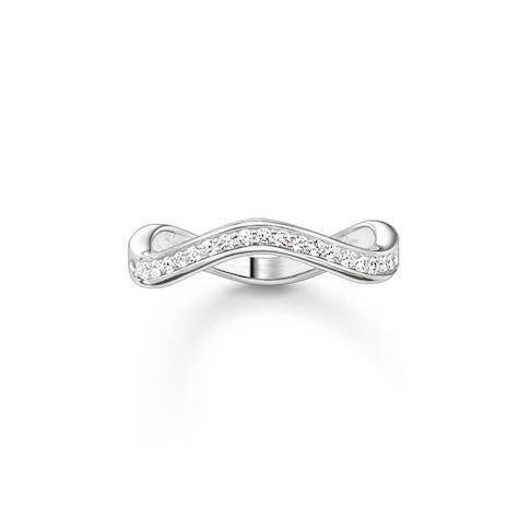 Thomas Sabo Silver Cubic Zirconia Narrow Wave Ring