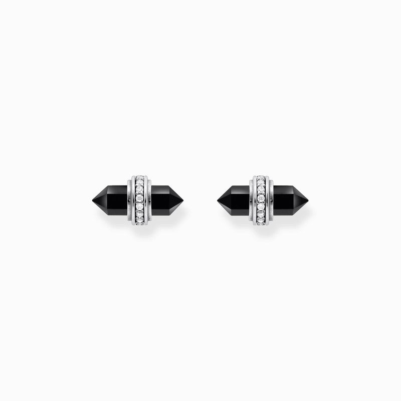 Thomas Sabo Silver Ear Studs with Hexagonal Onyx