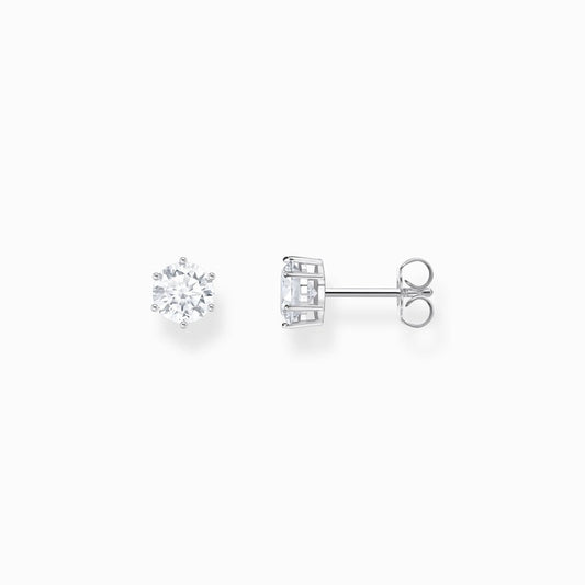 Thomas Sabo Silver Ear Studs with White Zirconia in Brilliant Cut