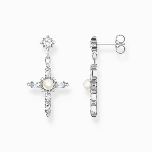 Thomas Sabo Silver Earrings Cross Romance