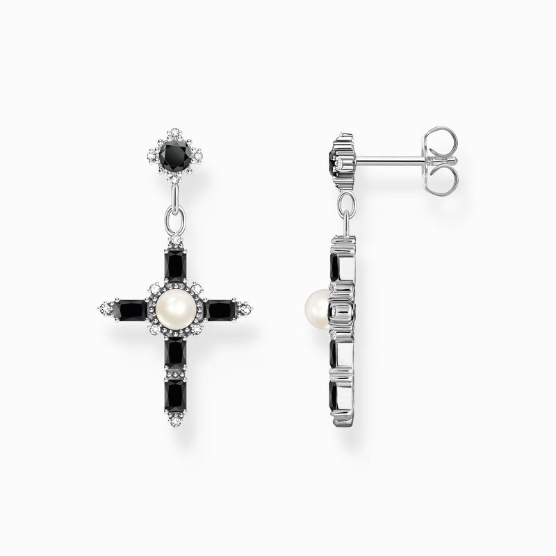 Thomas Sabo Silver Earrings Cross Romance