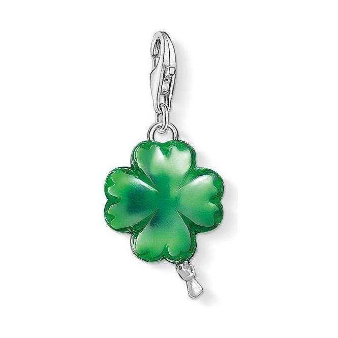 Thomas Sabo Silver Green Balloon Cloverleaf Charm