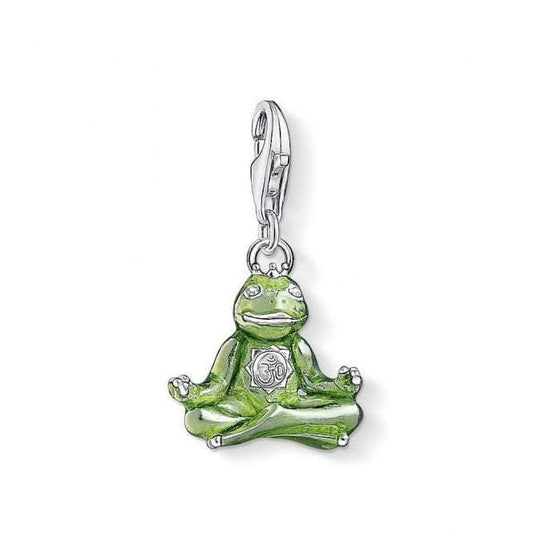 Thomas Sabo Silver Green Frog Monk Charm