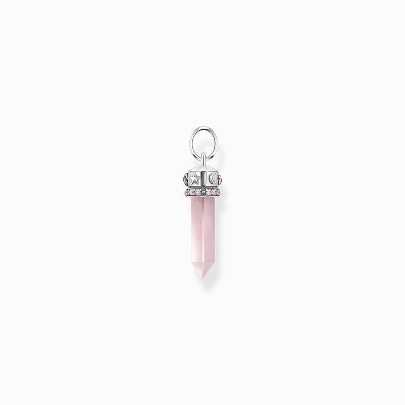 Thomas Sabo Silver Hexagonal Pendant with Rose Quartz