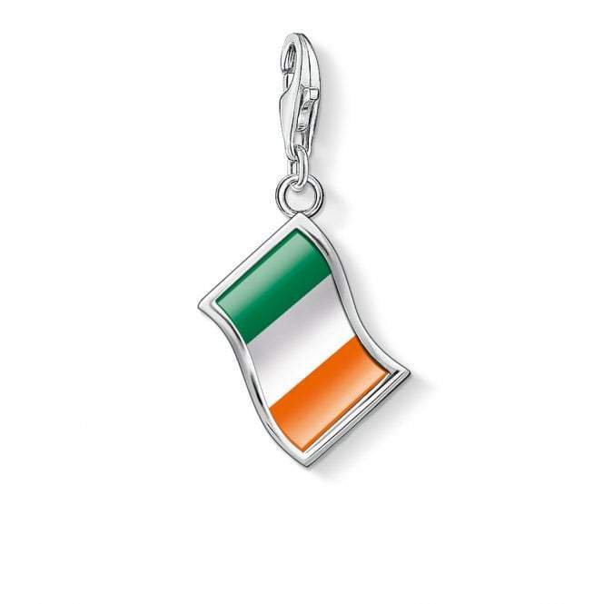 Thomas Sabo Silver Ireland flag green/white/orange Enamel Charm