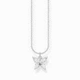 Thomas Sabo Silver Necklace with Butterfly & White Stones