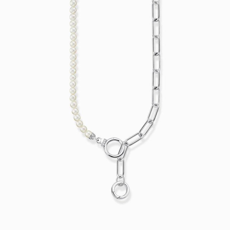 Thomas Sabo Silver Necklace with Freshwater Cultured Pearls and Zirconia