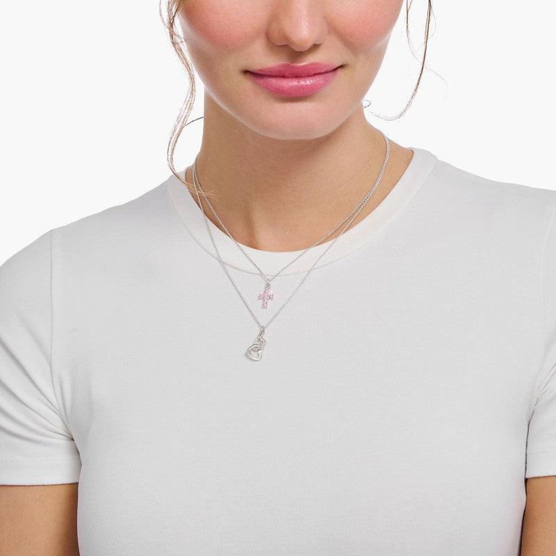 Thomas Sabo Silver Necklace with Intertwined Hearts Pendant