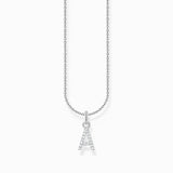 Thomas Sabo Silver Necklace with Letter A & White Stones