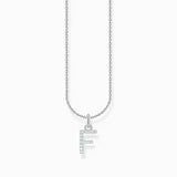 Thomas Sabo Silver Necklace with Letter F & White Stones