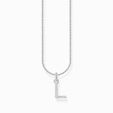 Thomas Sabo Silver Necklace with Letter L & White Stones