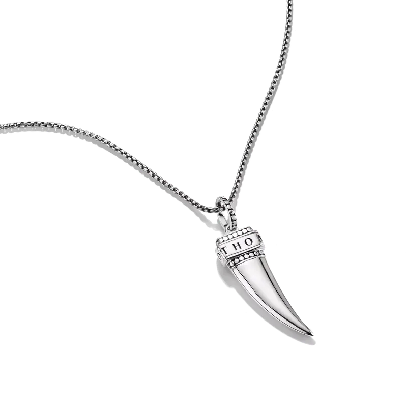 Thomas Sabo Silver Necklace with Oxidised Tooth Pendant