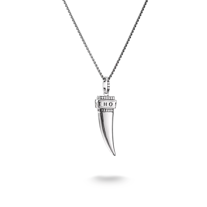 Thomas Sabo Silver Necklace with Oxidised Tooth Pendant