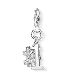 Thomas Sabo Silver Number 1 Charm Pendant with White Zirconia