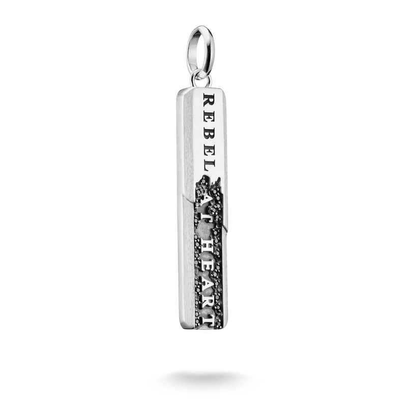 Thomas Sabo Silver Pendant Lettering Black Zirconia