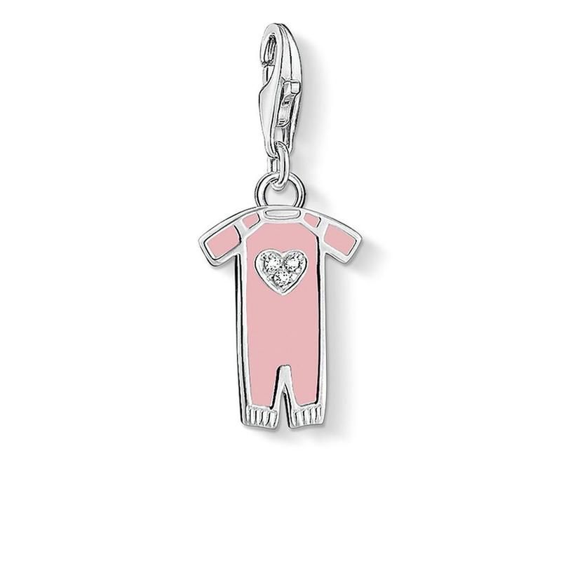 Thomas Sabo Silver Pink Baby Grow Charm