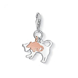 Thomas Sabo Silver Rose Gold Plated Cat and Mouse Charm