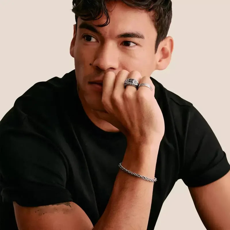 Thomas Sabo Silver Signet Ring with Onyx and Black Stones