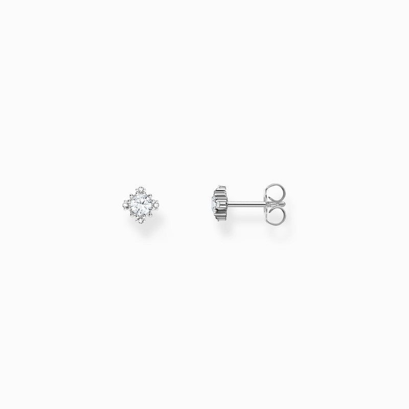 Thomas Sabo Silver Small Ear Studs Vintage with Zirconia