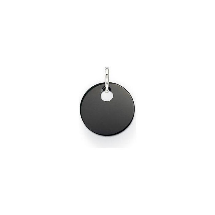 Thomas Sabo Silver Small Onyx Disc Pendant