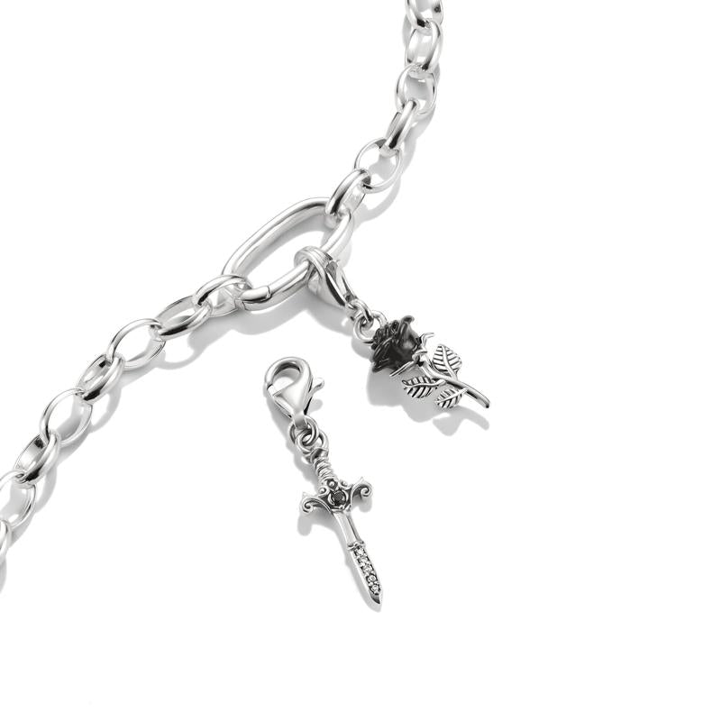 Thomas Sabo Silver Sword Charm Pendant with Zirconia
