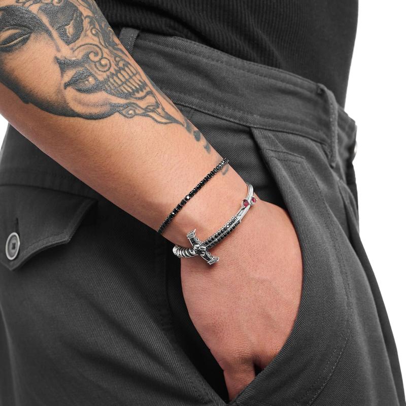 Thomas Sabo Silver Tennis Bracelet with Black Zirconia Stones