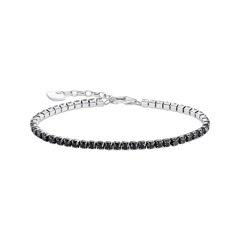 Thomas Sabo Silver Tennis Bracelet with Black Zirconia Stones