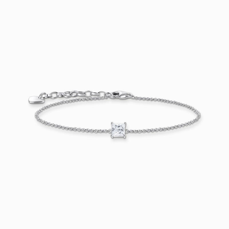 Thomas Sabo Silver bracelet with Square Pendant and White Zirconia