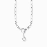 Thomas Sabo Silver link Necklace with Two Ring clasps and White Zirconia