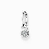 Thomas Sabo Single Hoop Earring with White Stones and Eyelet for Charms Silver