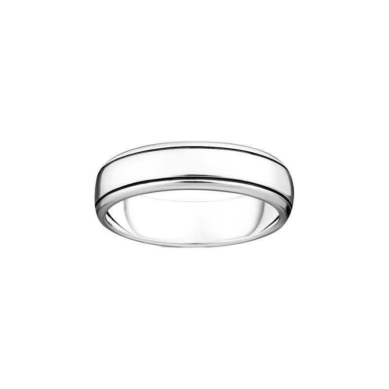 Thomas Sabo Sleek Blackened Line Recycled Sterling Silver Band Ring