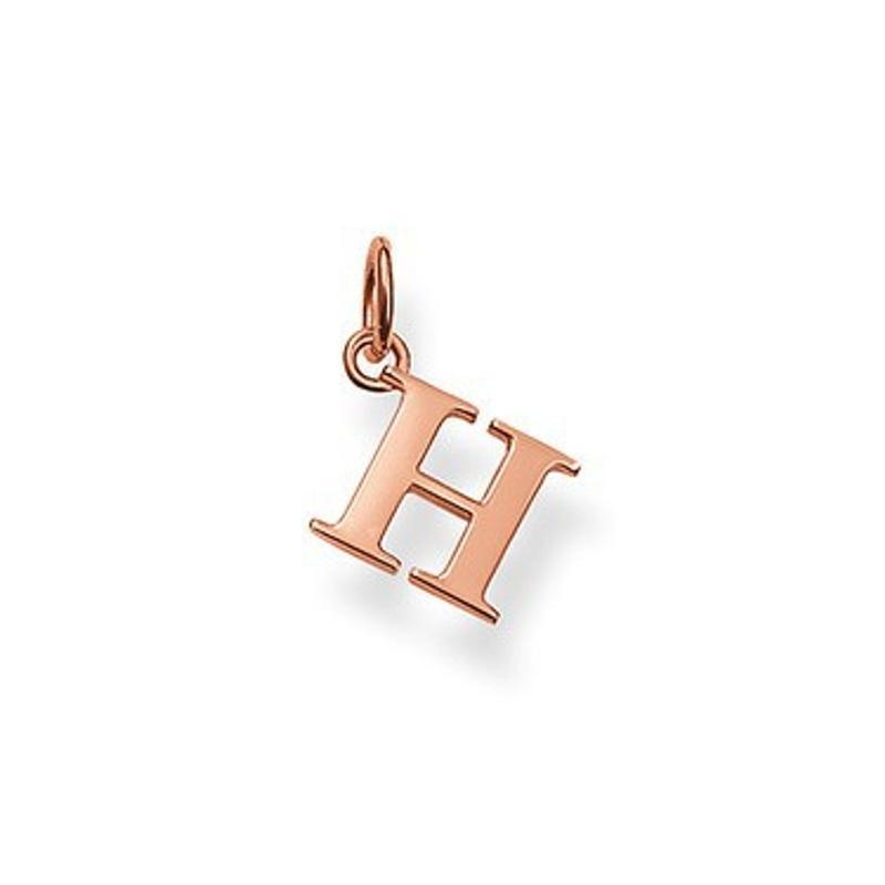 Thomas Sabo Special Addition Letter H Pendant with Eyelet Silver Rose Gold Plated