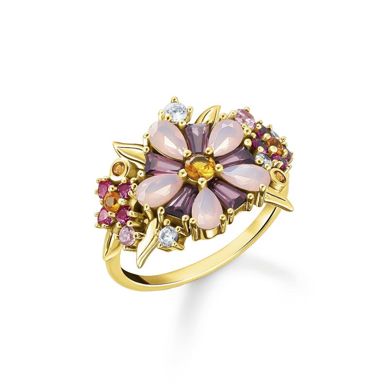 Thomas Sabo Sterling Gold Black Zirconia Ring