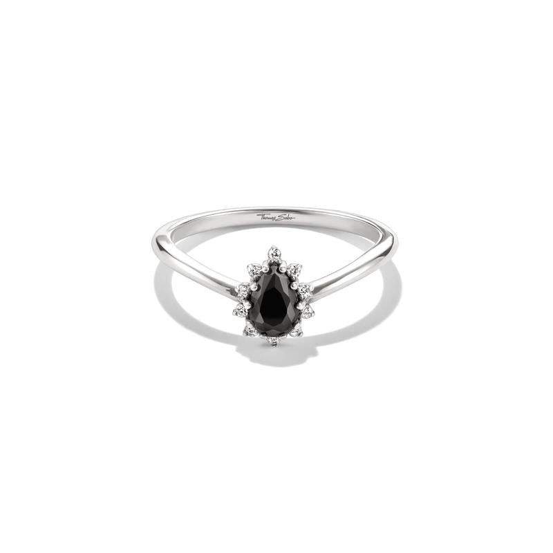 Thomas Sabo Sterling Silver Black Drop Ring