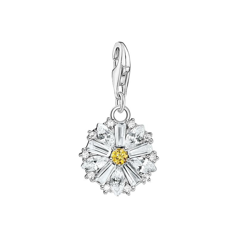 Thomas Sabo Sterling Silver Sparkling Daisy Flower Charm