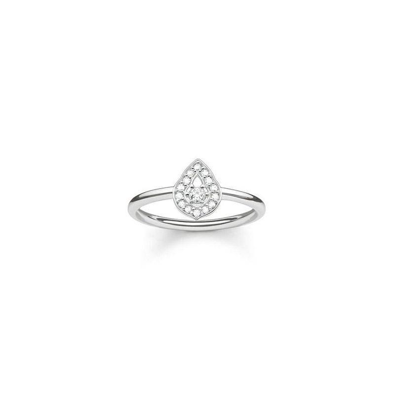 Thomas Sabo Sterling Silver Zirconia PavÃƒÆ’Ã‚Â© White Silver-Coloured, White Ring