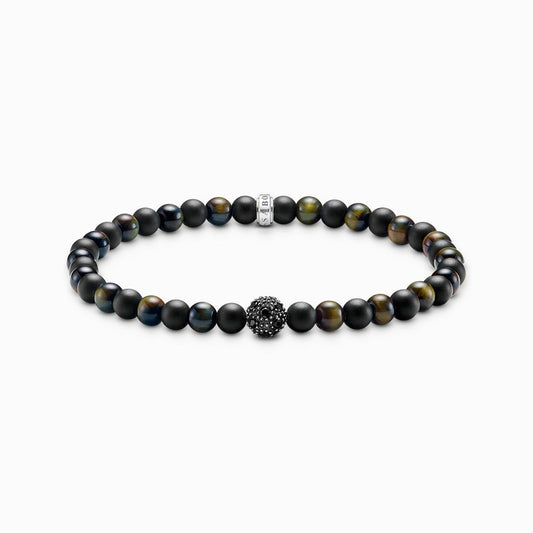 Thomas Sabo Talisman Bracelet Positive Energy with Obsidian and Tiger eye Beads