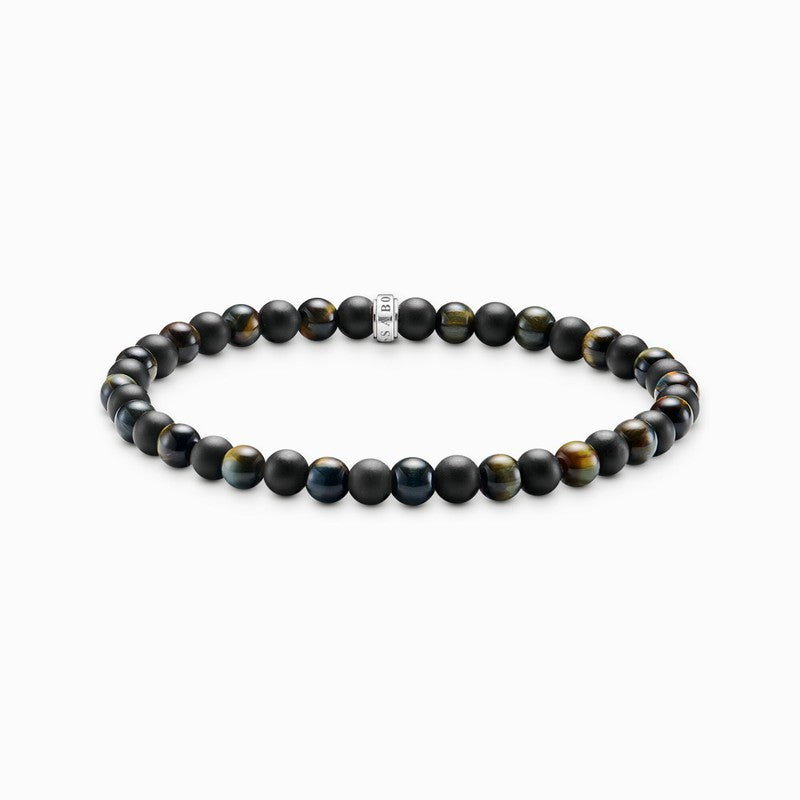 Thomas Sabo Talisman Bracelet with Obsidian and Tiger eye Beads