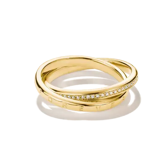 Thomas Sabo Together 18k Gold Plated Double Ring with White Zirconia