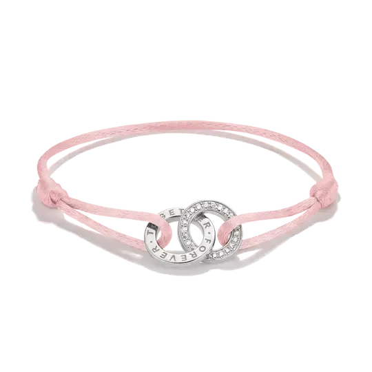 Thomas Sabo Together Pink Textile Bracelet Recycled Swith White Zirconia