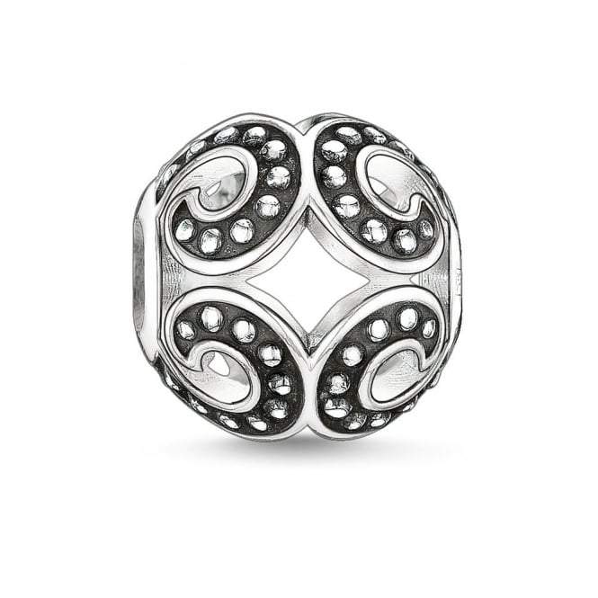 Thomas Sabo Unisex Bead Strong Wave 925 Sterling Silver, Blackened
