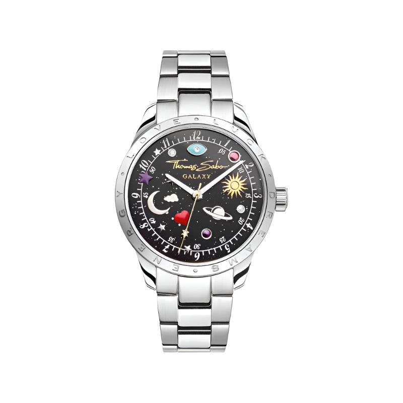 Thomas Sabo Watch with Cosmic Dial in Black Silver-coloured