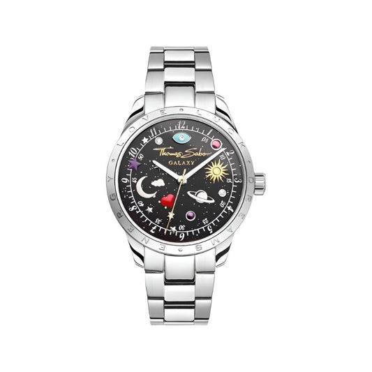 Thomas Sabo Watch with Cosmic Dial in Black Silver-coloured