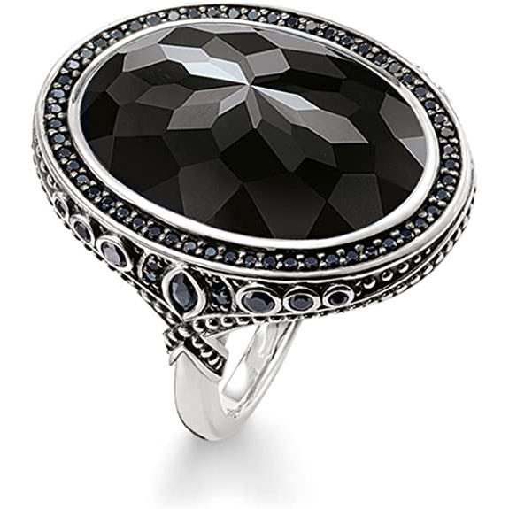 Thomas Sabo Women Cocktail Ring Sterling Silver, Blackened