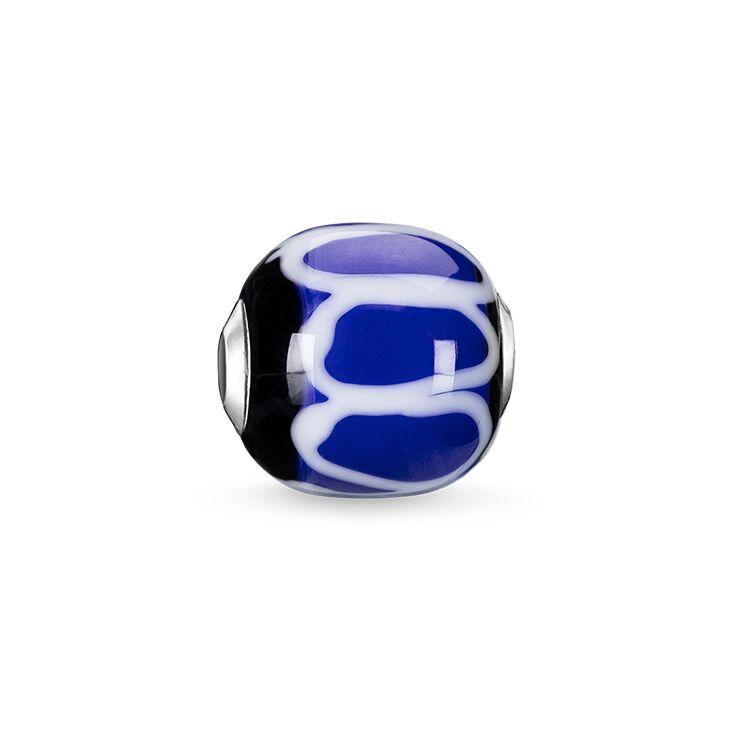 Thomas Sabo Women Men-Bead Karma Beads 925 Sterling silver Glass black white blue