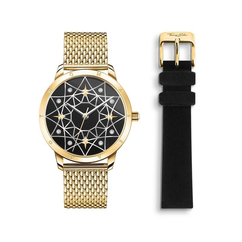 Thomas Sabo WomenÃ¢â‚¬â„¢s watch Spirit Cosmos starry sky gold