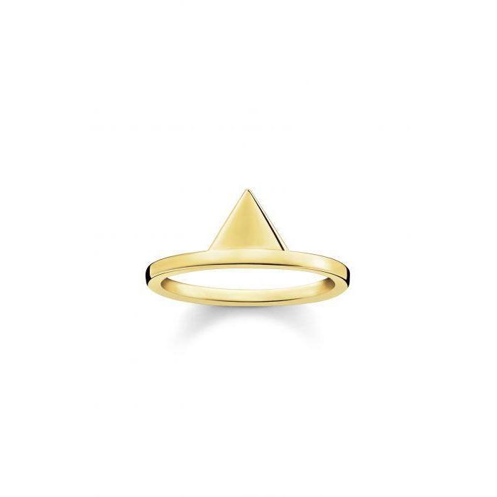 Thomas Sabo Yellow Gold Plated Triangle Ring