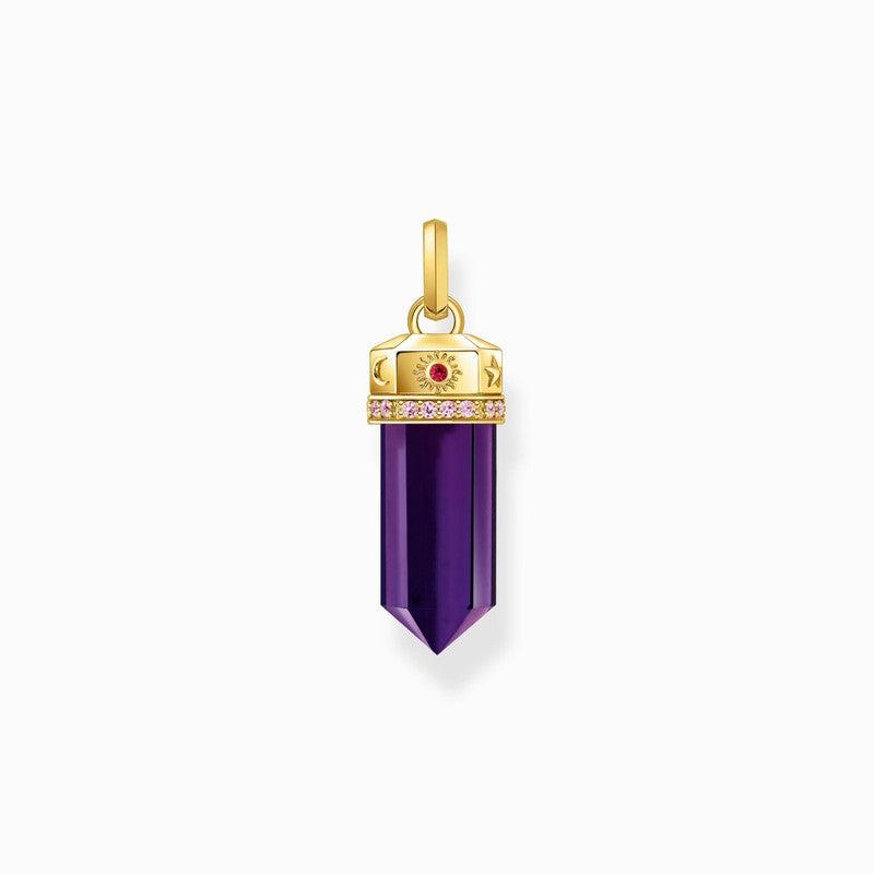 Thomas Sabo Yellow-Gold plated Pendant with Imitation Amethyst